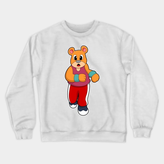 Bear at Running Crewneck Sweatshirt by Markus Schnabel